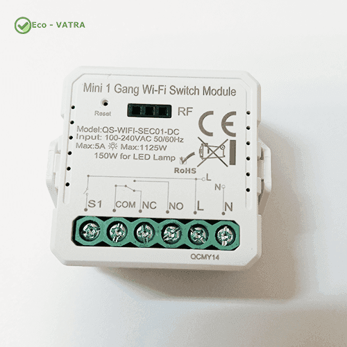 سوئیچ هوشمند 1 کاناله پشت کلیدی WiFi تویا Tuya