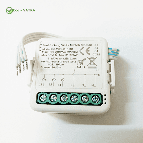 سوئیچ هوشمند 3 کاناله پشت کلیدی WiFi تویا Tuya