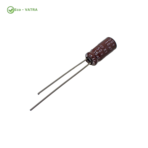 خازن-Capacitor-10uF-50V-al-5000H---mm-511--DIP خازن Capacitor 10uF 50V al 5000H - mm 5*11- DIP-قهوهای سفید - Image 1