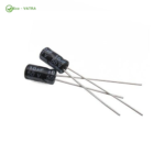 خازن - Capacitor 10uF 50V ks 1000H DIP-4*7mm مشکی سفید - Image 2