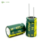 خازن Capacitor 470uF 16V -12*6mm - DIP سبز طلایی