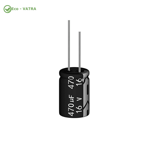 خازن-Capacitor-470uF-16V---8.12mm--DIP-مشکی-سفید خازن Capacitor 470uF 16V - 8*12mm- DIP مشکی سفید - Image 1