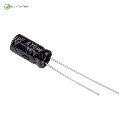 خازن-Capacitor-470uF-16V---87mm---DIP-مشکی-سفید1 خازن Capacitor 470uF 16V - 8*7mm - DIP مشکی سفید - Image 1