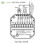 کلید هوشمند ترموستاتیک 2Pipe زیگبی با پیچ تنظیم دما-Tuya-Zigbee - Image 6