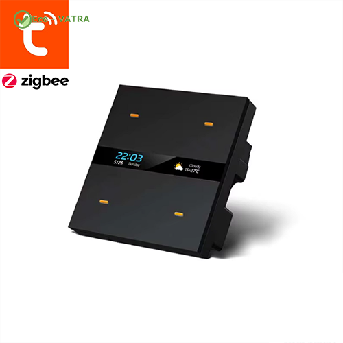 کلید چهار پل هوشمند TUYA دارای نمایشگر ZigBee مدل M8 PRO – رنگ مشکی