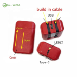کیس پاوربانک با ورودی Type-C دو خروجی USB دارای کابل مدل KH-810 - تصویر 9