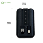 کیس پاوربانک با ورودی Type-C دو خروجی USB دارای کابل مدل KH-810 - تصویر 3